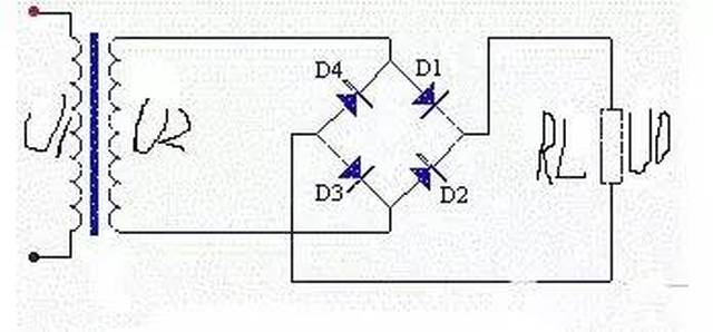 3,单相桥式全波整流电路