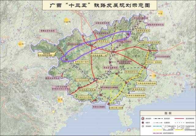 但,让人期待的还有另外一条线路,广西十三五规划中的一条铁路
