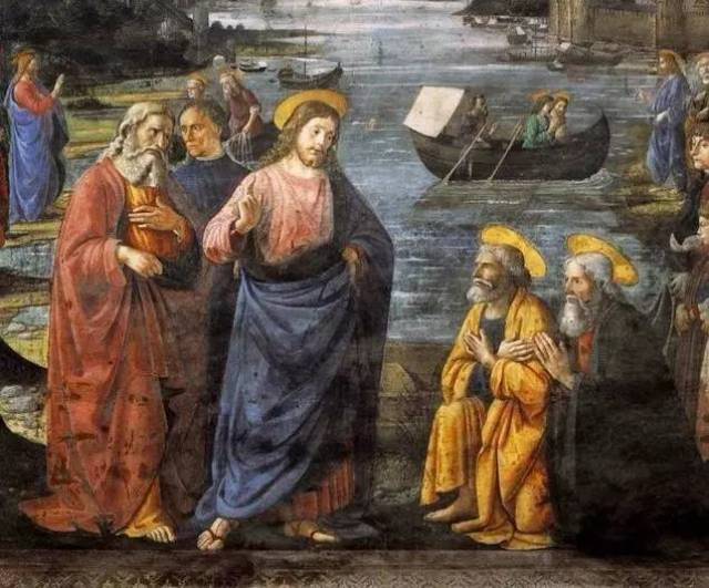 domenico ghirlandaio 他最先召的渔夫圣彼得peter和圣安德烈andrew