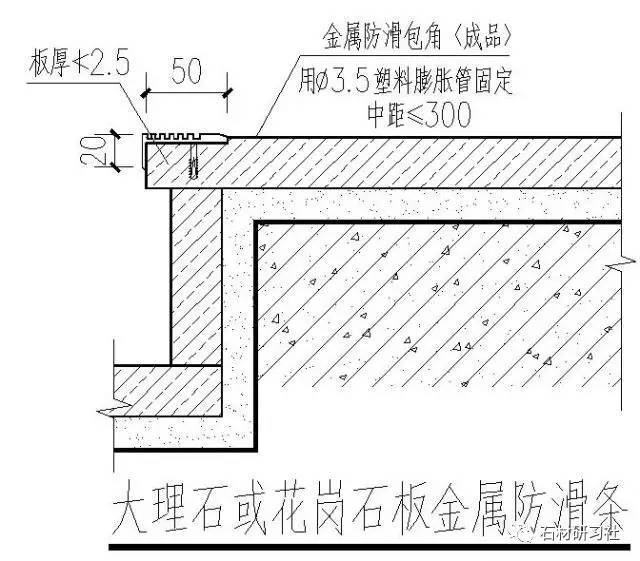 1,楼梯梯板底部应做滴水线(槽).