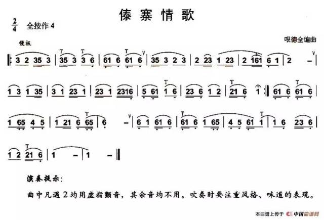 玛尼情歌葫芦丝独奏技巧曲谱(3)