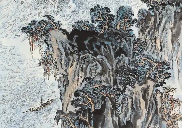 陆俨少 (1909-1993) 峡江情 局部