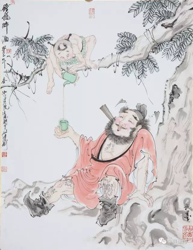 钟馗醉酒 41×31cm