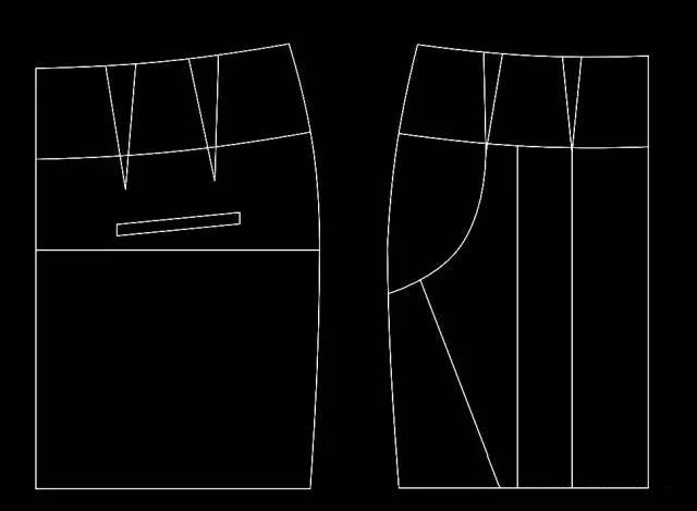 制版过程如下: 第一步:划出一步裙基样