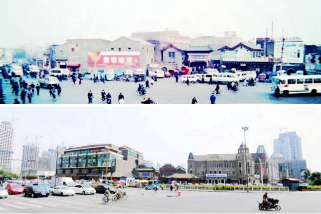 天津同一地点新老照片对比 三十年变化真大