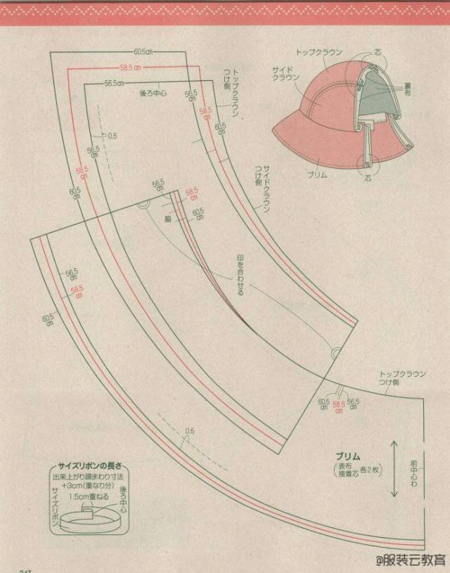 图纸集21种帽子的纸样及制作资料