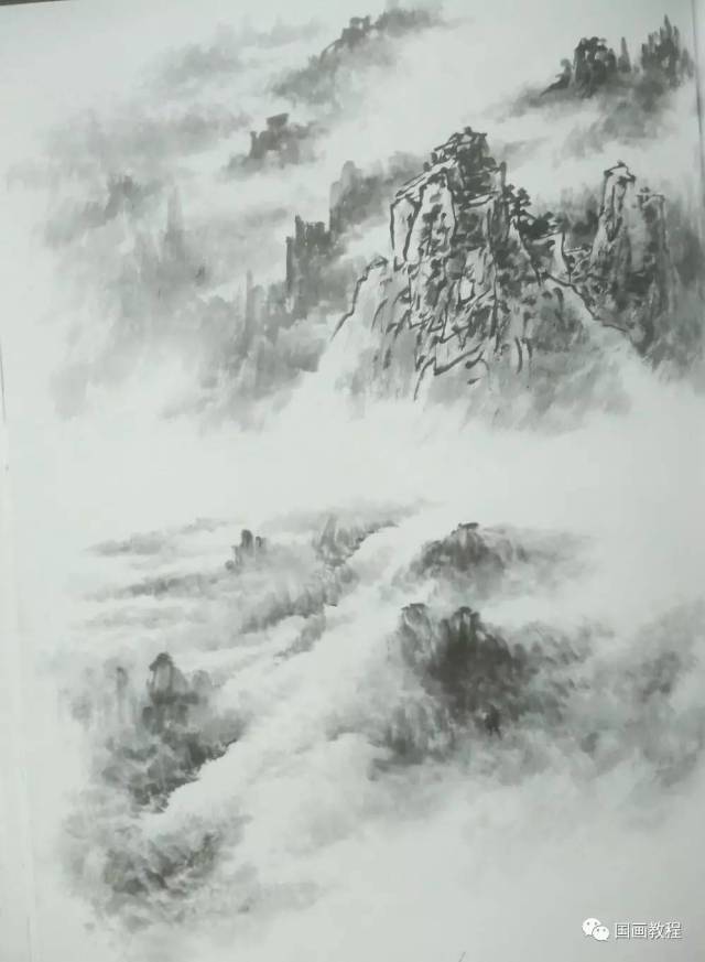 【山水教程】泉水,云雾,烟岚的画法