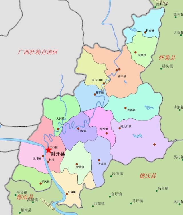 封开县位于广东省中西部,地处"两省四市八县"(广东,广西;贺州,梧州