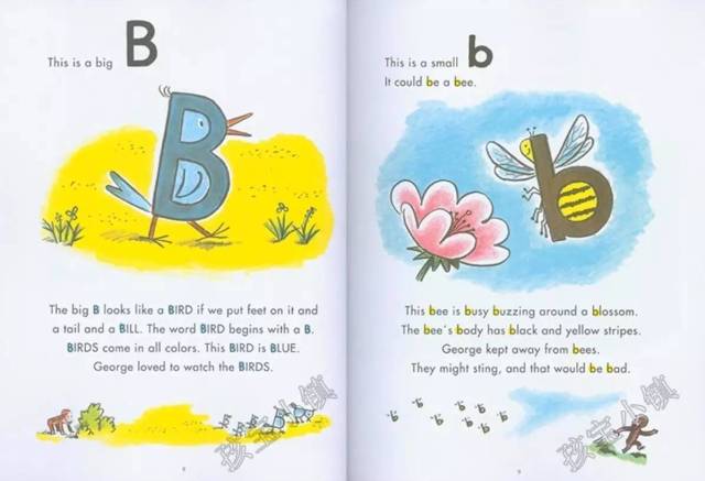 这部绘本,不光从字母发音入手,还从"象形记忆"入手,帮助孩子熟悉英文