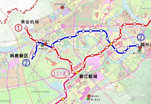 高清规划图:2017最新赣州地铁规划大曝光!看看4条线路