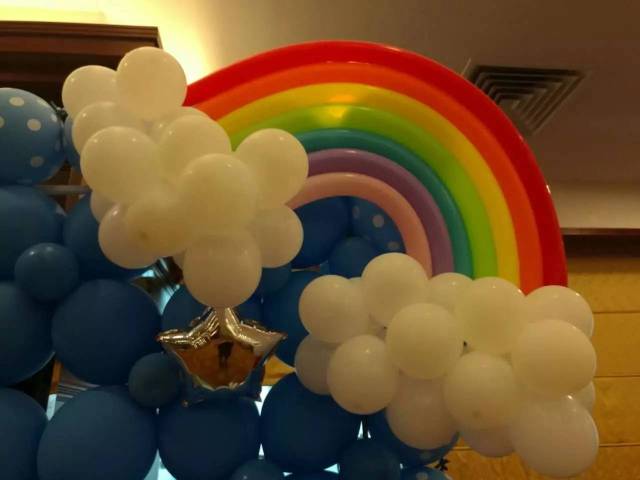 18岁生日气球布置彩虹主题派对系列