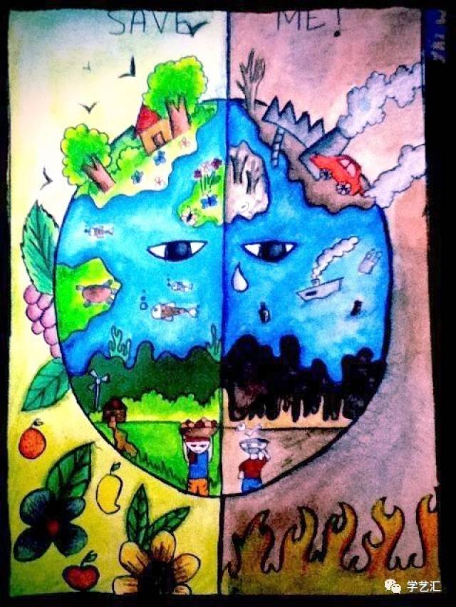 儿童主题绘画(三)我是环保小卫士