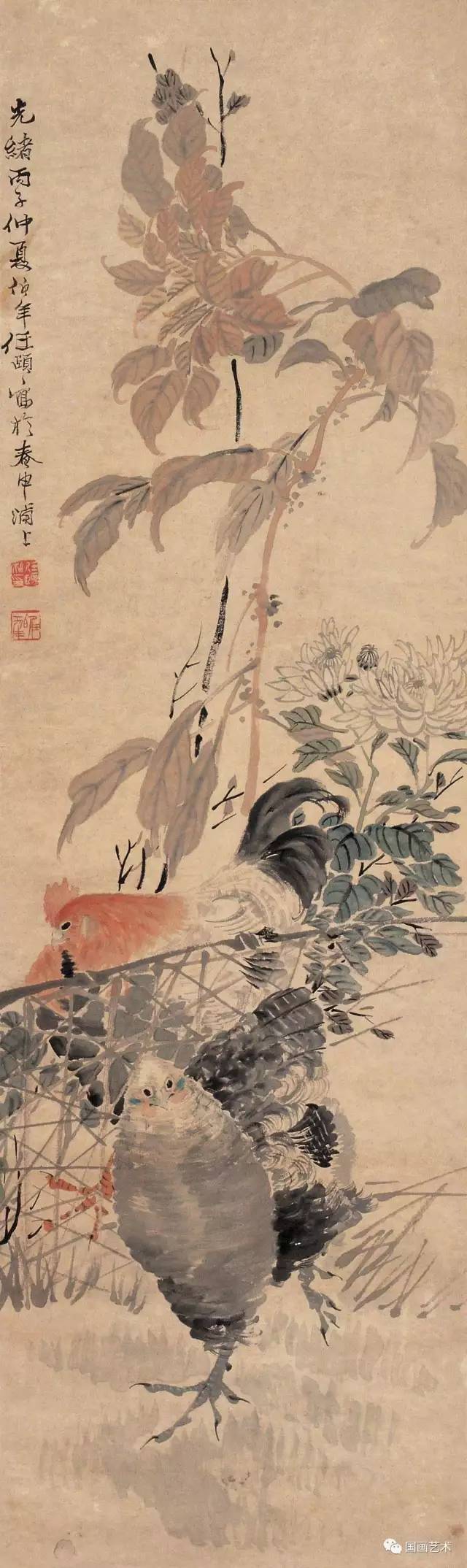 名家画鸡:任伯年画鸡作品欣赏(上)