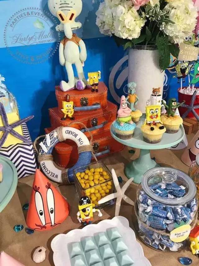 allen的海绵宝宝主题生日派对spongebobthemedbirthdayparty