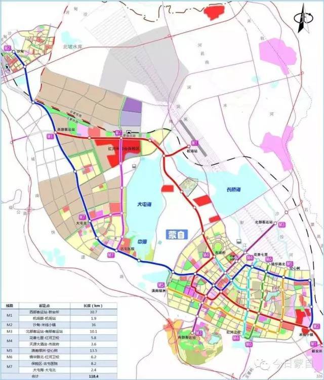 蒙自城市轨道交通线网规划图