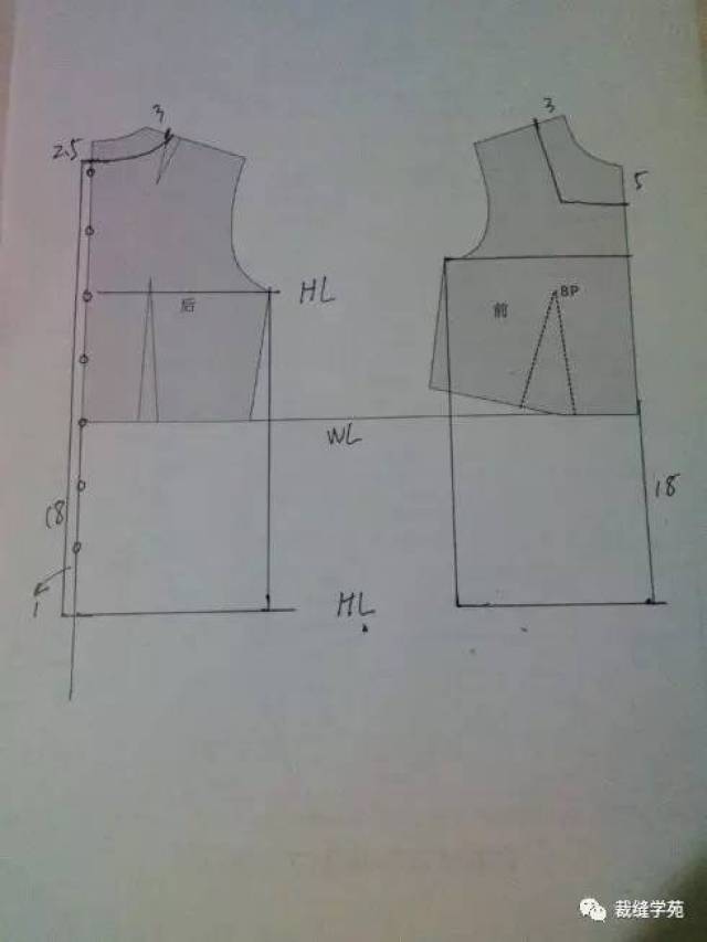 原型应用——后开襟方领背心衬衫制图缝制,深度好文