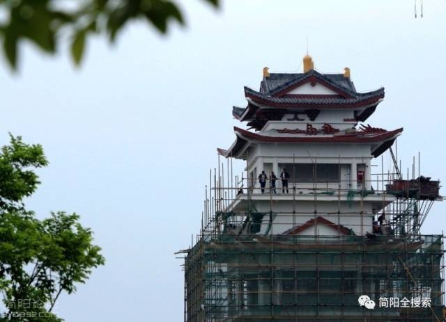 简阳又一城市地标——鳌山公园印鳌阁大致已建成,即将