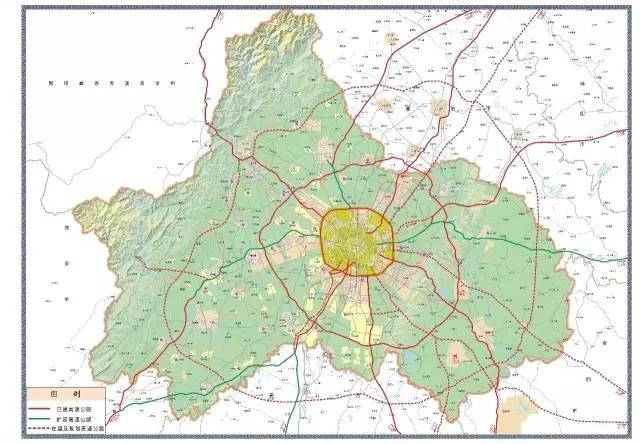 成都市高速公路"十三五"规划示意图