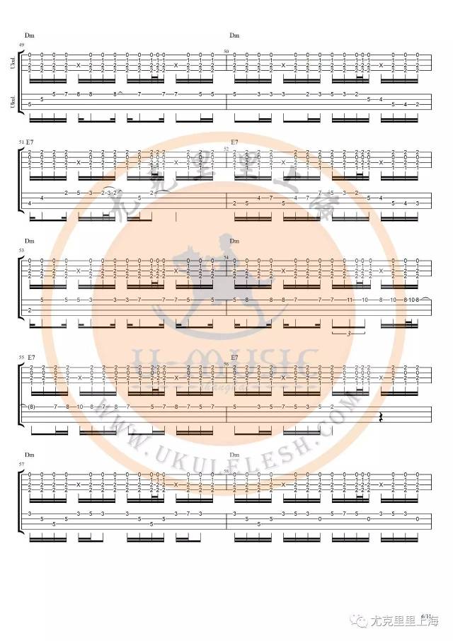 ukulele入门歌曲谱子_吉他入门歌曲简单谱子(3)