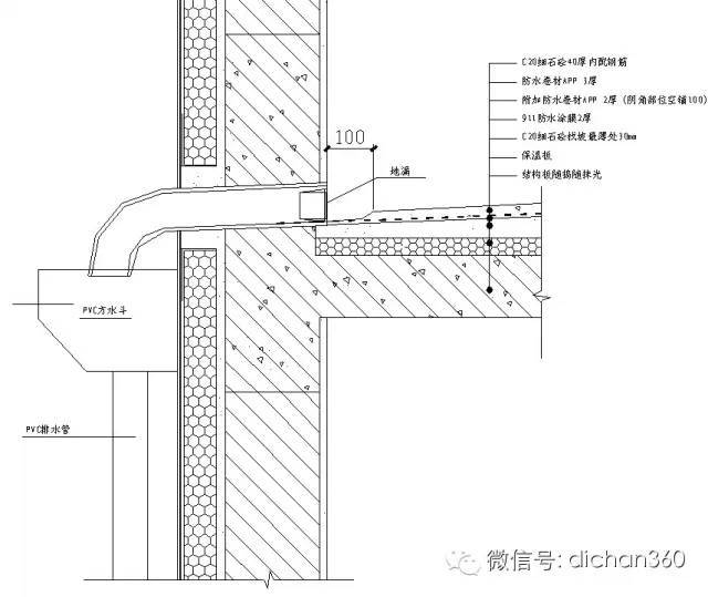 19. 屋面落水口防水节点详图