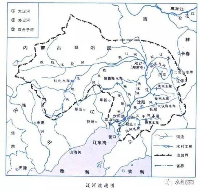 辽河流域图 辽河位于中国东北地区西南部,源于河北省,流经内蒙古自治图片