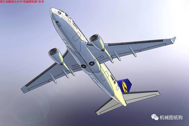 【飞行模型】b737-700飞机3d模型图纸 solidworks设计