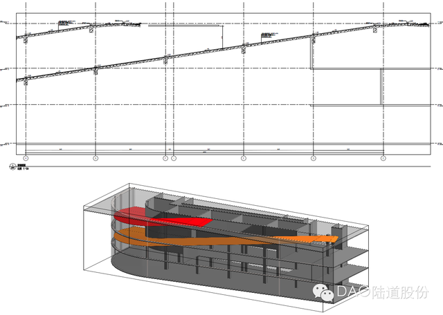 bim三维可视化,为客户展现的三个方案,以便客户对地下车库的坡道长度