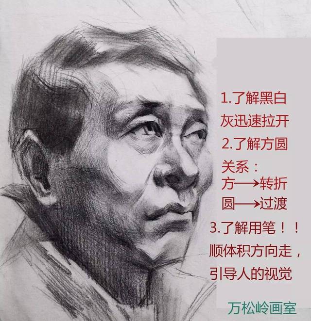 【万松岭精品课件】人物头像素描画法分析