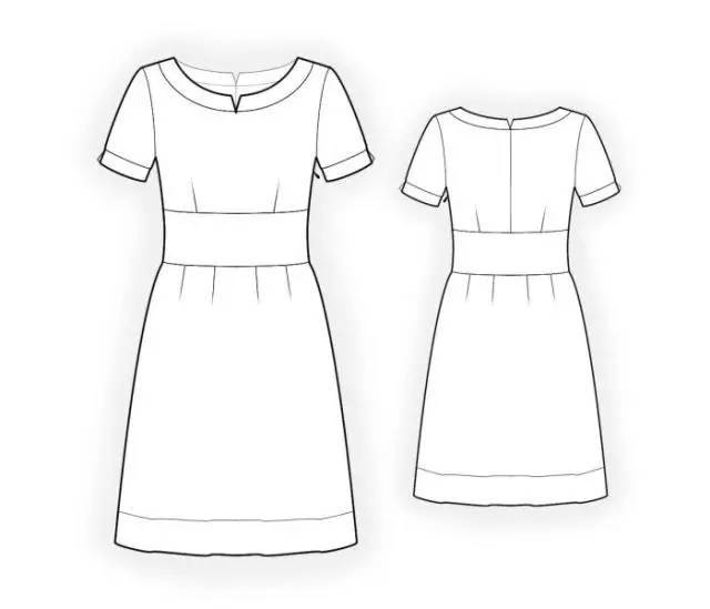 10款连衣裙的效果图 款式图 制版图