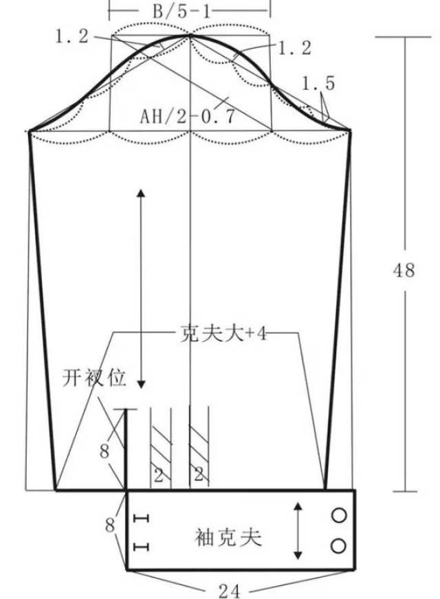 女士oversize长版衬衫的图纸及工艺要求