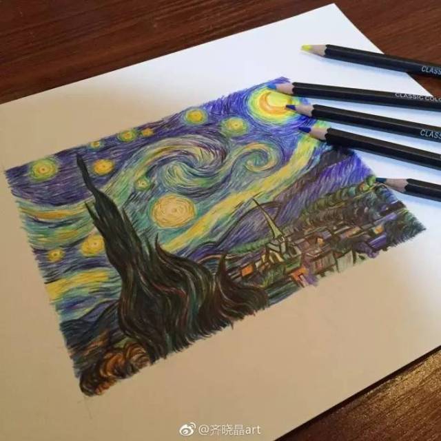 用彩铅临摹世界名画是怎样一种体验