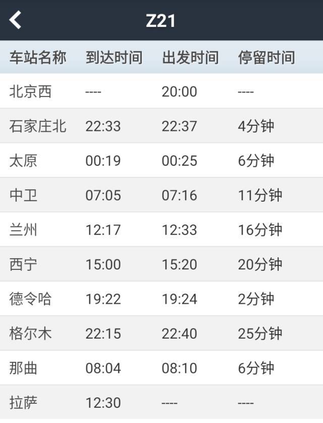 ▼ 然后22:37在石家庄北坐z21列车