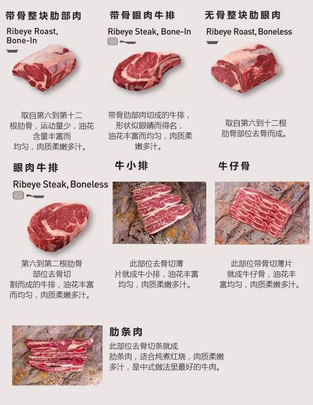 牛排指南 牛排牛肉切割部位知识全攻略