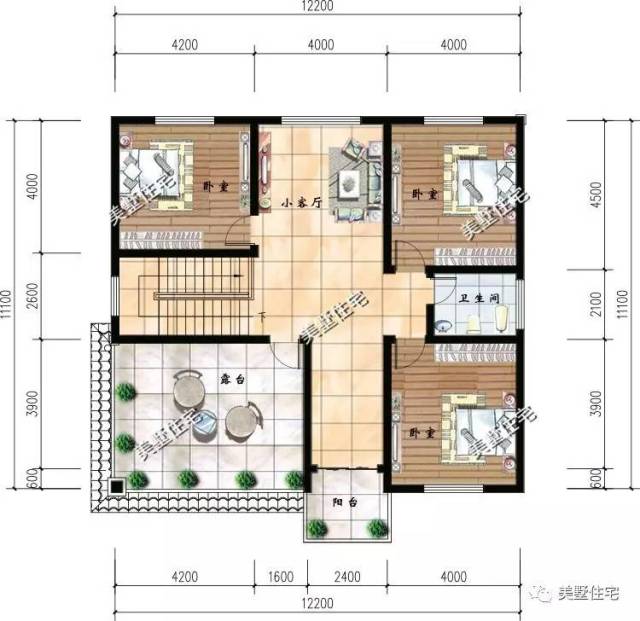 1211米方正农村别墅,这种门庭的造型次