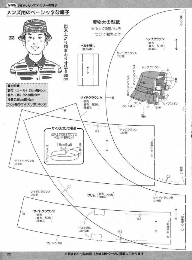 20款帽子的纸样及制作资料