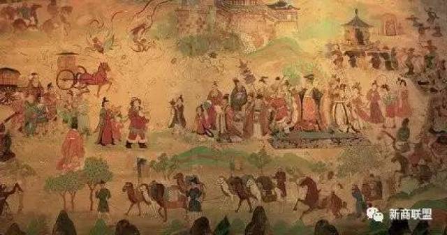 汉唐丝绸之路的基本走向:陆路从长安或洛阳出发,经河西走廊,塔里木