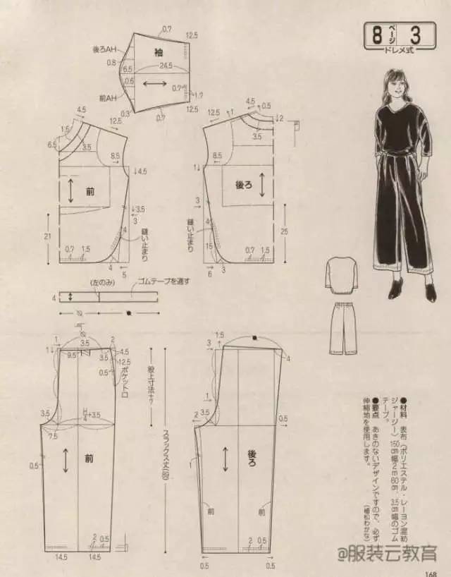 图纸集 | 女士背带裤(裙),衬衫,西装裁剪图