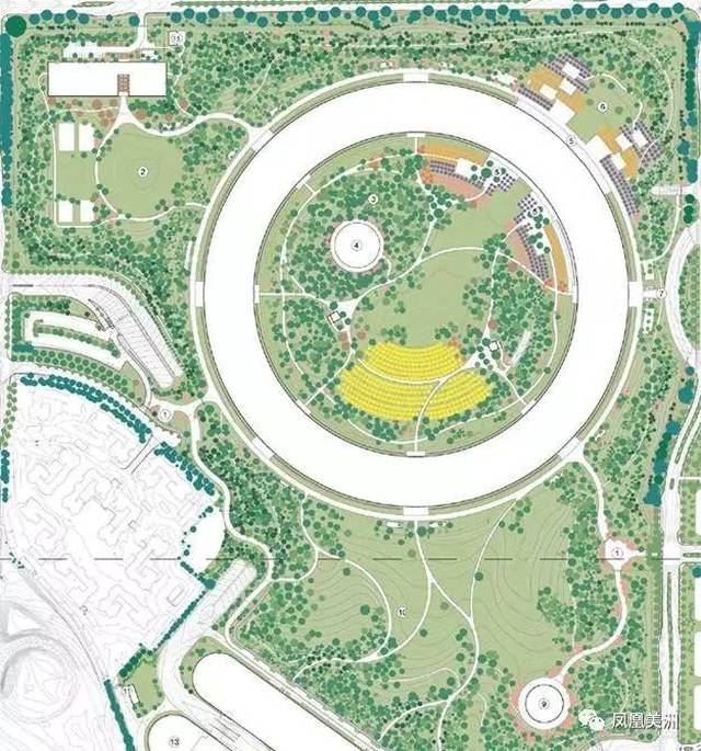 苹果对细节的追求延续到了 apple park 内部设计中