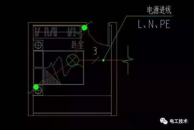 电气照明平面图如何确定导线根数?