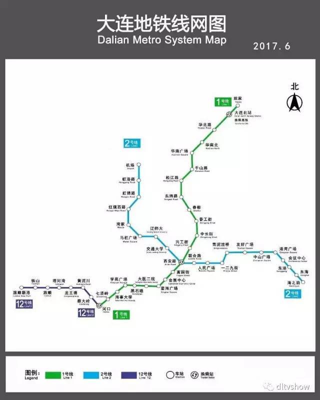 所以今日10点以后,大连地铁已经开通的路线图就会更新为