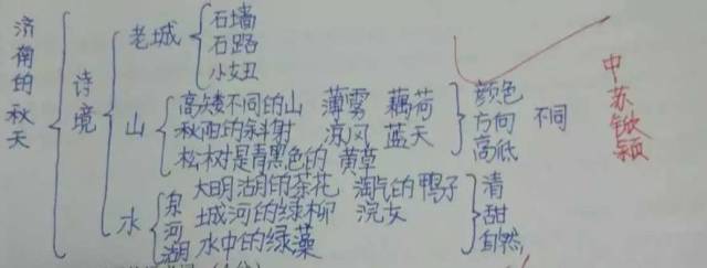 d,济南的秋天是虚幻的. 二, 思维导图(学生优秀习作