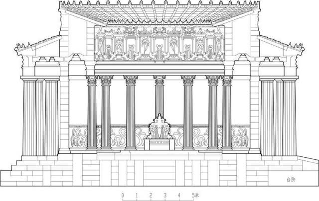 图11古希腊建筑的科林新柱式 高祥生工作室绘制