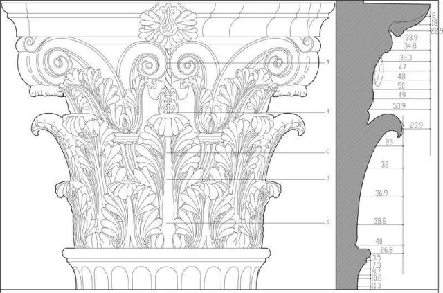 图22古罗马科林新柱式 高祥生工作室绘制
