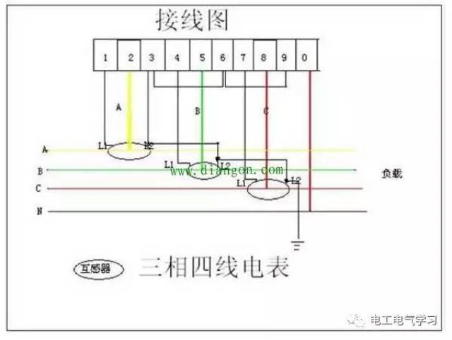 三相四线电表接线图dts677