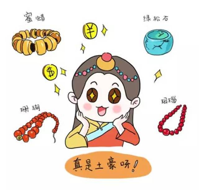 【西藏漫画】民族风漫画图示藏族姑娘头饰的珠光宝气