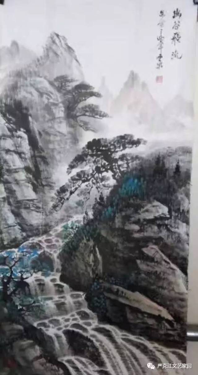 侯虎乐,吴镜汀的再世弟子,自幼跟随胡荫障学习山水画,胡荫障又名胡蔚