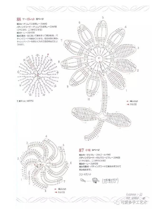 超全爱尔兰蕾丝钩针小花片大全,钩衣服和包包用得上了