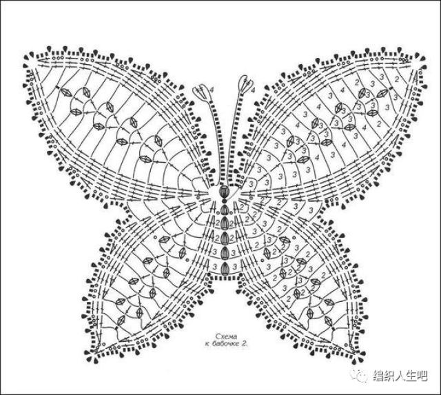 钩针蝴蝶图片图解
