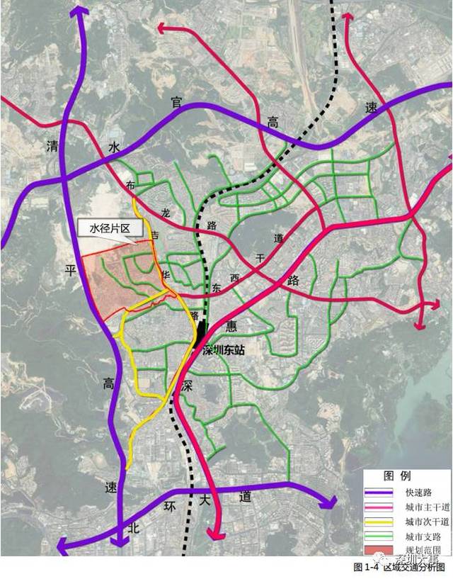 次干道:西环路双向两车道,承担了全部从清平高速下来进入布吉街道和