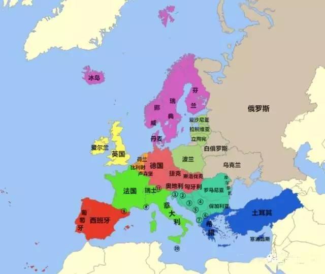 欧洲旅游线路地图